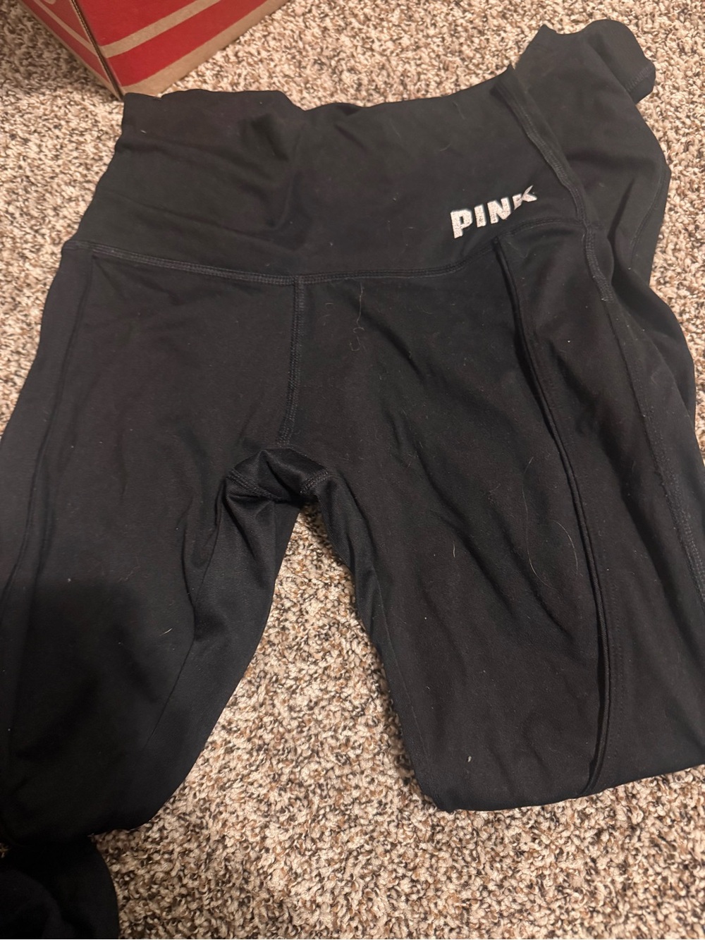 PINK Victoria's Secret Black High-Rise Leggings with Logo